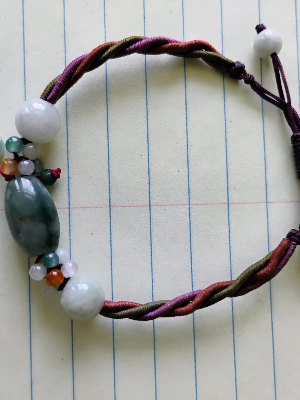 Adjustable Jade Bead Bracelet